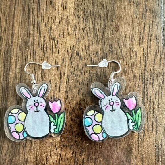 Jewelry - NWT Spring Easter Novelty Dangle Earrings Bunny Eggs